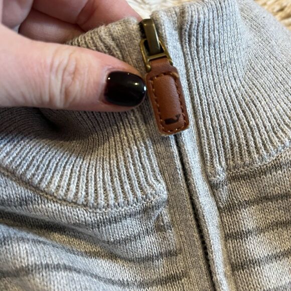 Vineyard Vines Hamilton Quarter Zip Sweater Mens Sz S Gray Cotton Knit Preppy - Picture 5 of 9